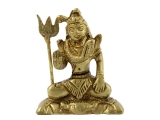 Shiva Statue Messing sitzend mit Dreizack 5,5 cm