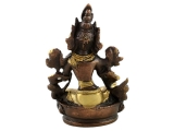 Grüne Tara Statue Messing zweifarbig Goldfarbe 9,5 cm