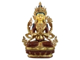 Chenrezig Avalokiteshvara Buddha feuervergoldet 23 cm