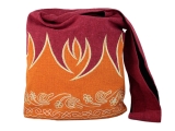 Goa Psytrance Yogi Tasche bestickt Flamme orange