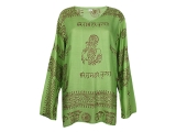 Leichtes luftiges Langarmshirt in Grün mit Krishna