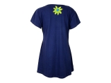 Hippie T-Shirt mit Blumen Patches blau