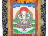 Tibetisches Thangka Rollbild Chenrezig