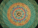 Om Mantra Mandala Thangka Türkis & Gold
