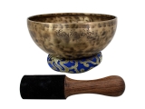 Mond Klangschalen-Set mit Lederköppel und Ringkissen