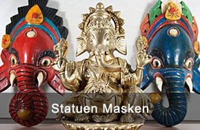 Dekorative Statuen und Masken